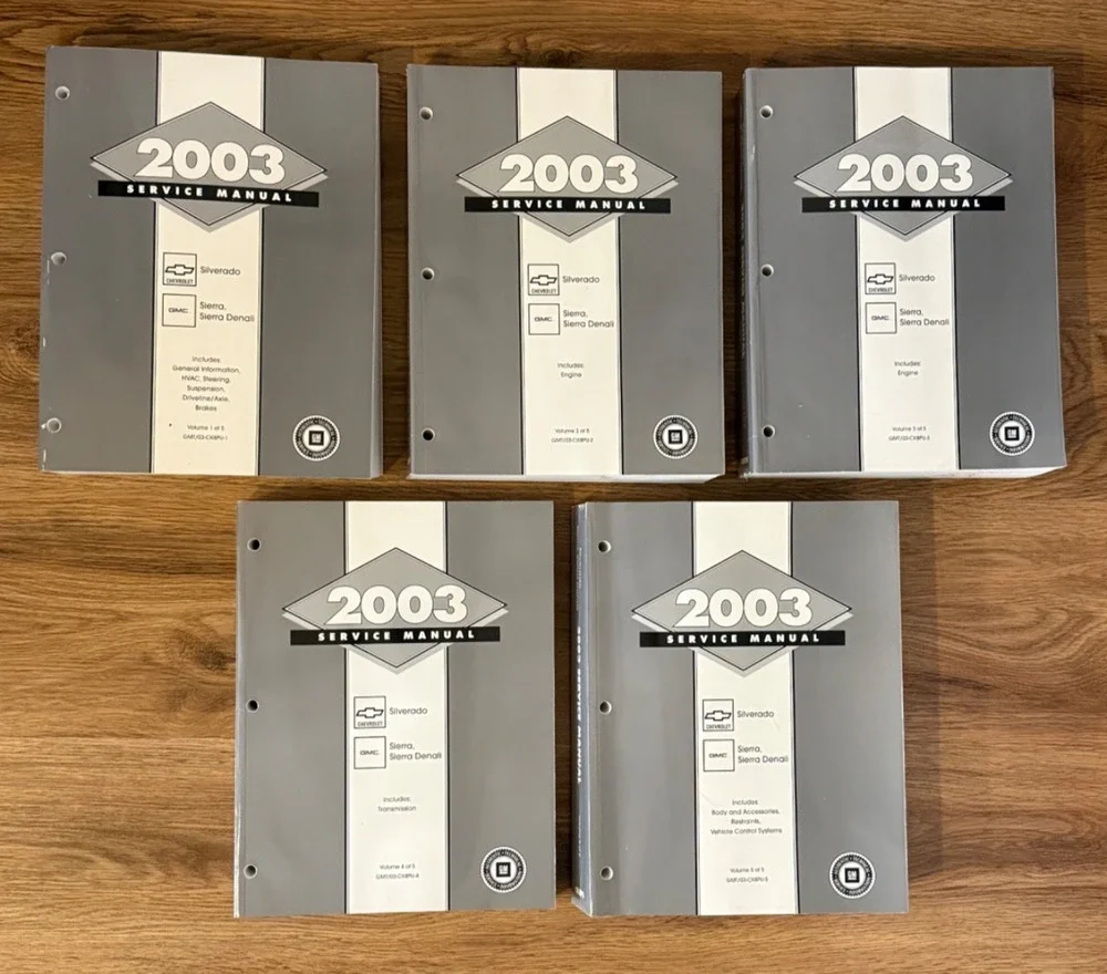 🚗 2003 Chevy Silverado GMC Sierra Denali Factory Service Manual Set 5 Vol